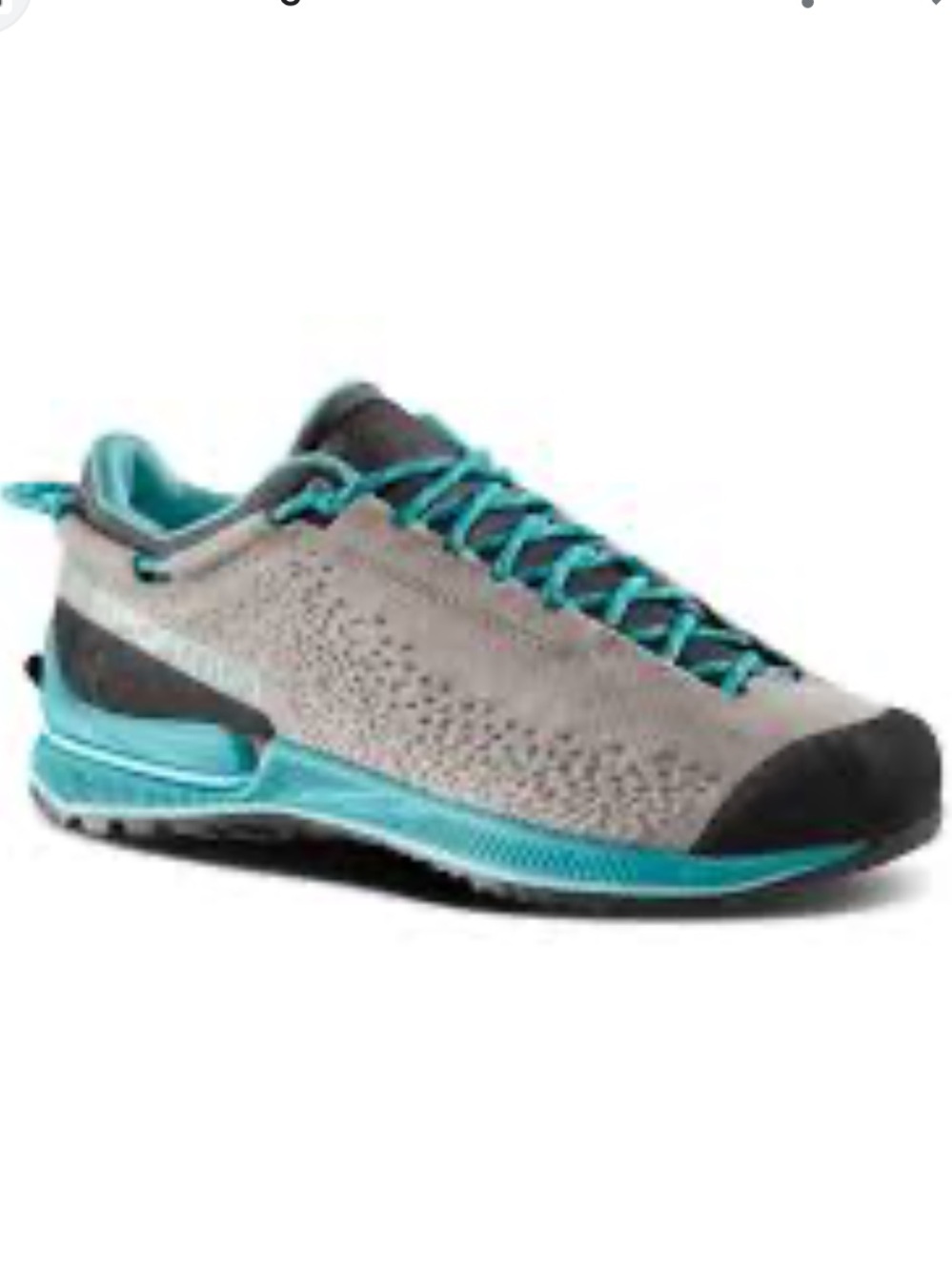 La Sportiva TX2 EVO Leather Womens Climbing Hiking Shoe. SZ 6.5. Grey. Teal. EUC